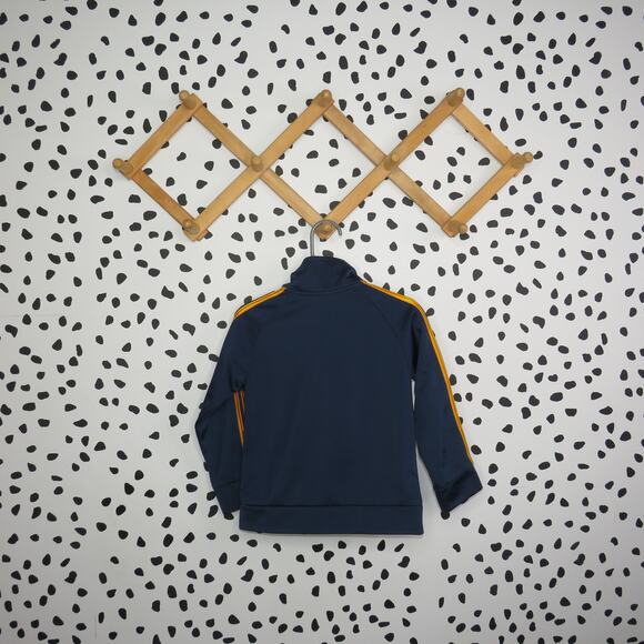 Adidas Navy Full Zip Yellow Stripe Baby Track Jacket - Picture 3 of 6